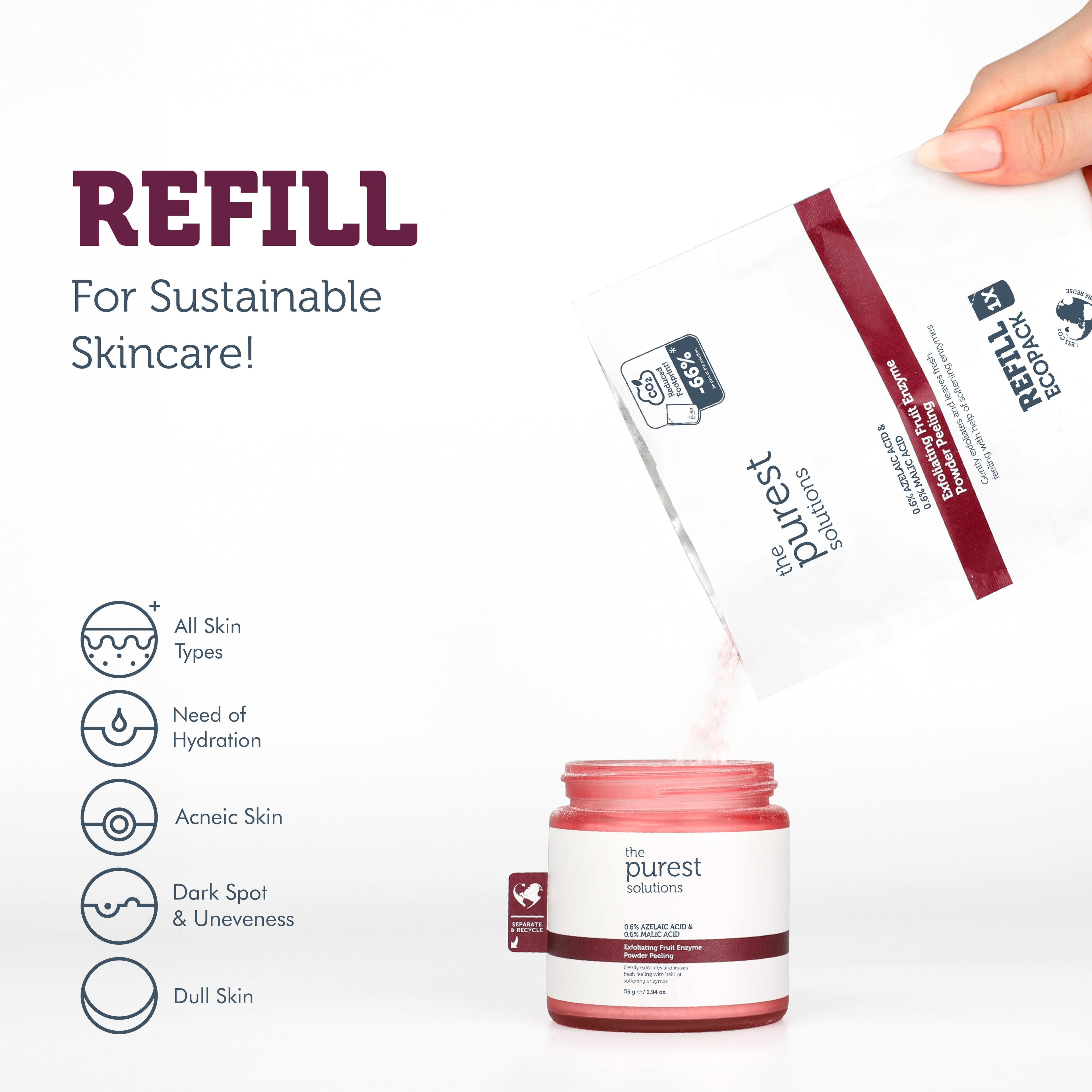 Exfoliating Fruit Enzyme Powder Peeling 55 Gr