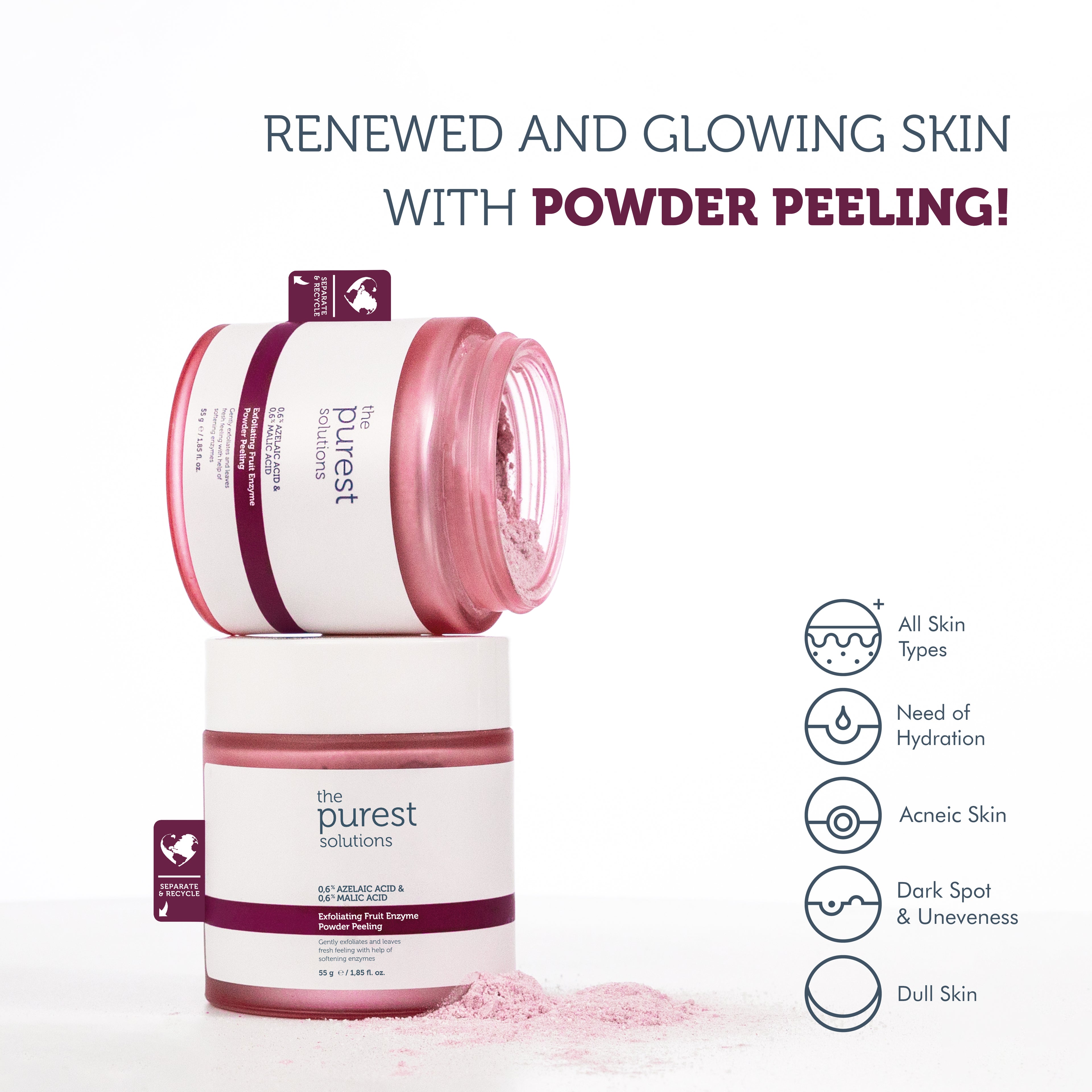 Exfoliating Fruit Enzyme Powder Peeling 55 Gr