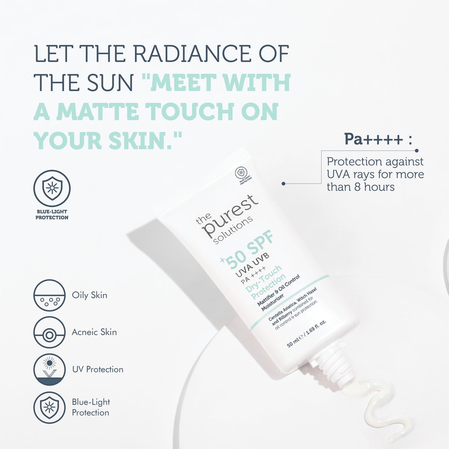 Dry-Touch Protection Mattifier &amp; Oil Control Moisturizer for Oily Skin 50+ SPF 50 ml.