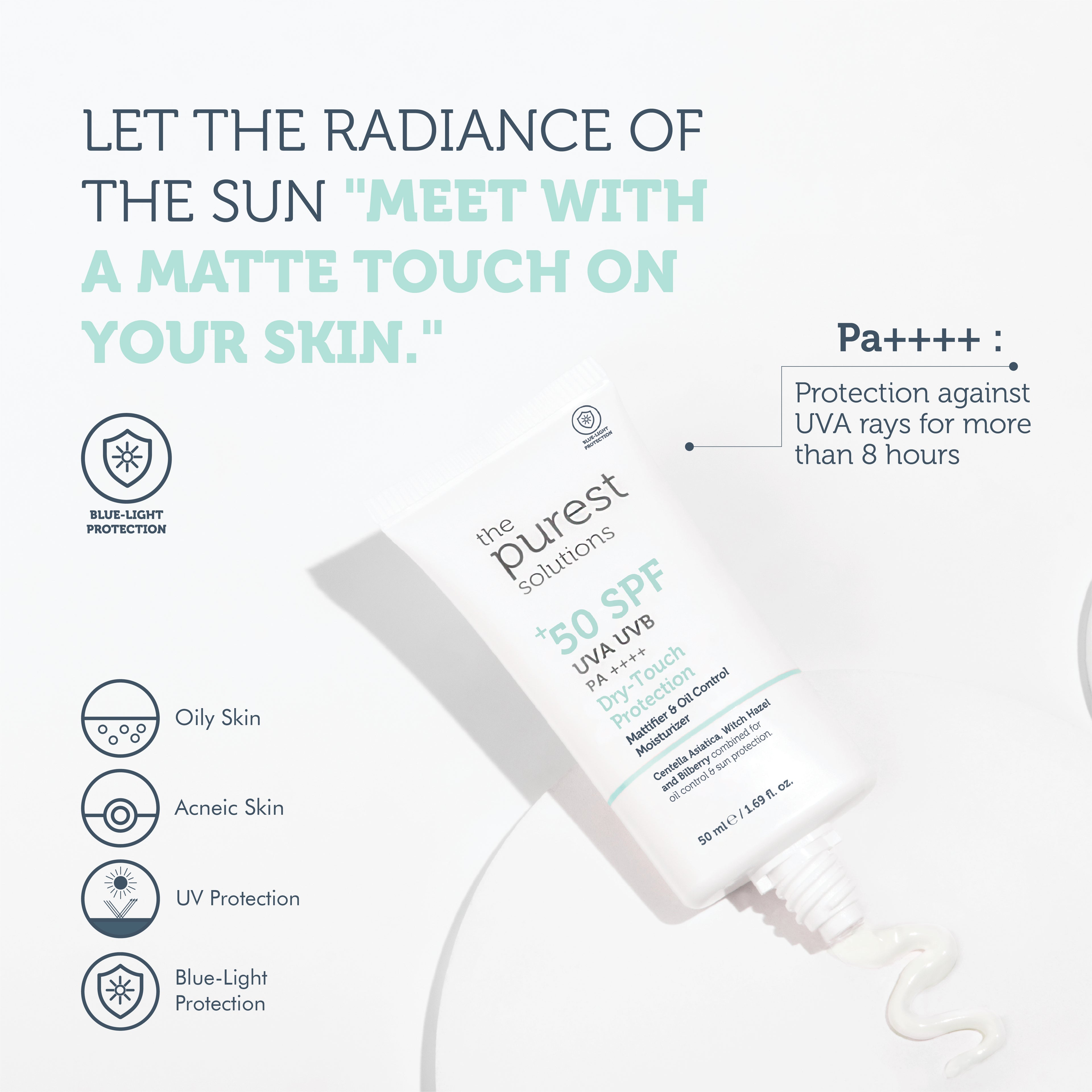 Dry-Touch Protection Mattifier &amp; Oil Control Moisturizer for Oily Skin 50+ SPF 50 ml.