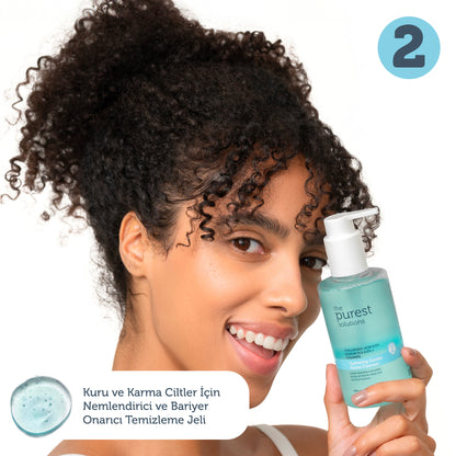 Zweiphasiges Reinigungsroutine-Set für trockene und empfindliche Haut