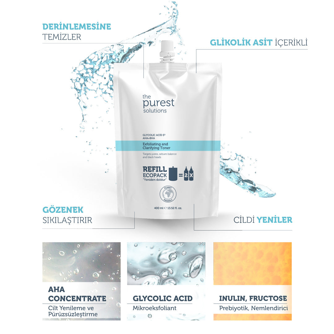Exfoliating and Clarifying Toner Ecological Refill Pack 400 ML