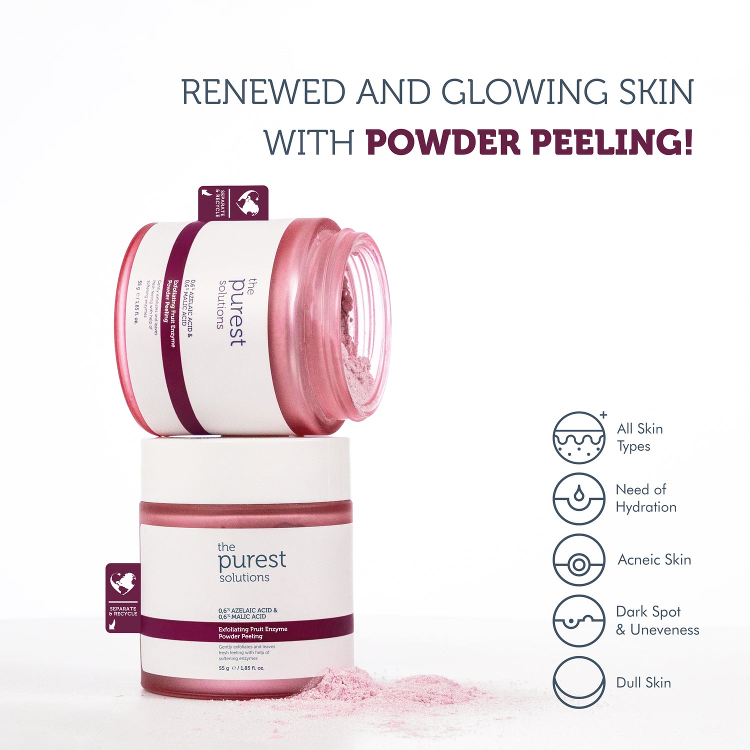 Exfoliating Fruit Enzyme Powder Peeling 55 Gr